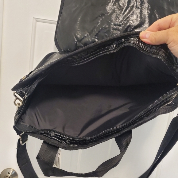NWT LeSportsac Black Patent Technofile Laptop Travel Bag, lightweight - Picture 5 of 10